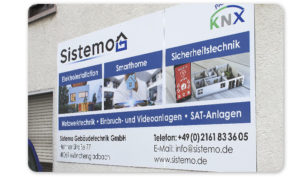 Werbetechnik Werbeschild Sistemo